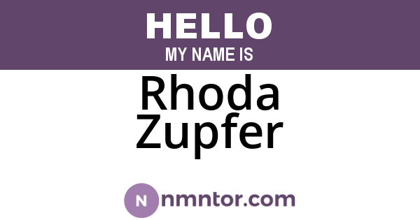 Rhoda Zupfer