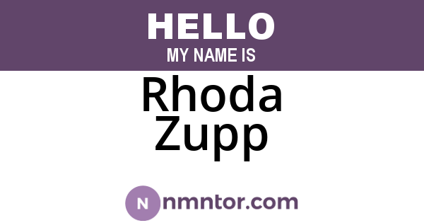 Rhoda Zupp