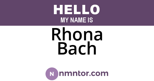 Rhona Bach