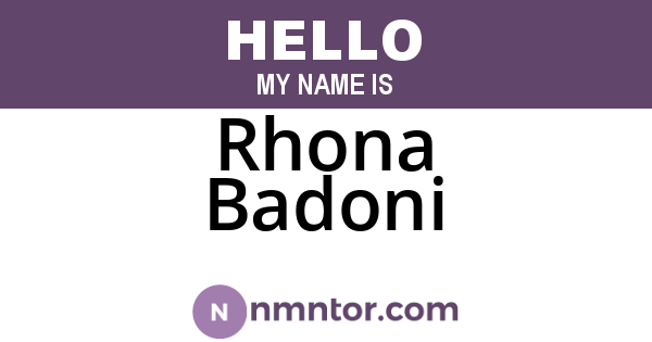 Rhona Badoni