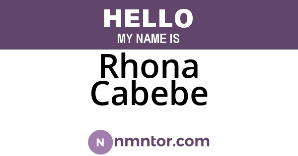 Rhona Cabebe