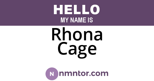 Rhona Cage