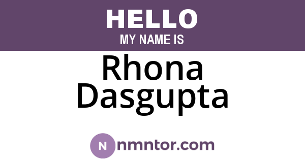 Rhona Dasgupta