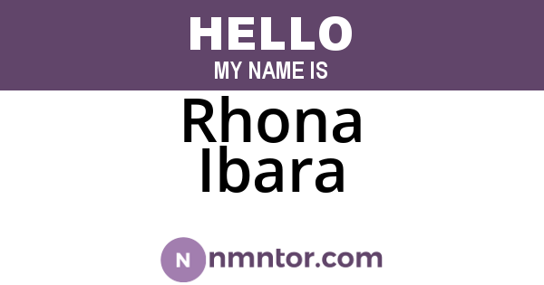 Rhona Ibara
