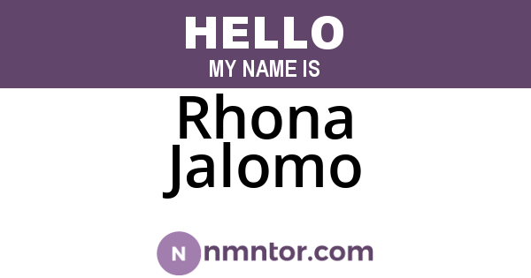 Rhona Jalomo