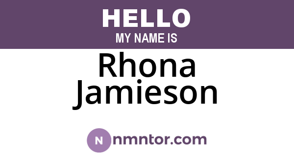 Rhona Jamieson