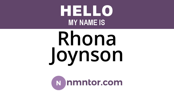 Rhona Joynson