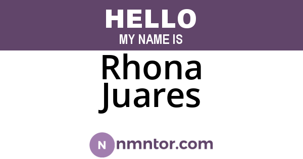 Rhona Juares
