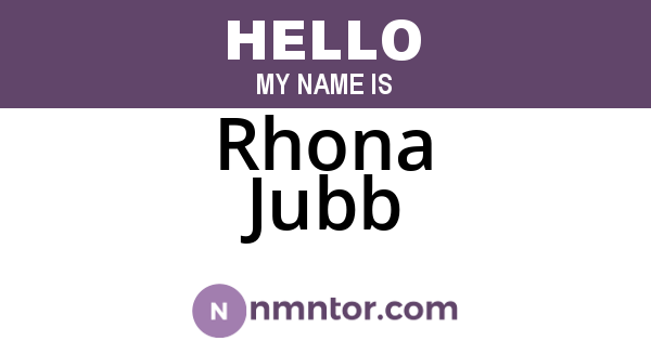 Rhona Jubb