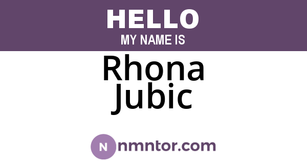 Rhona Jubic