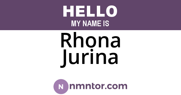 Rhona Jurina