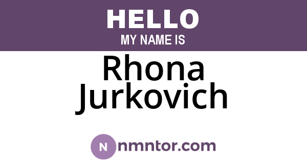 Rhona Jurkovich