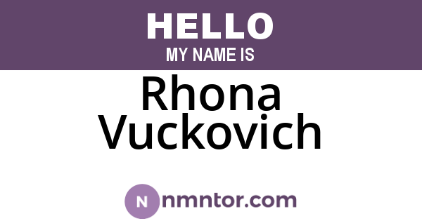 Rhona Vuckovich