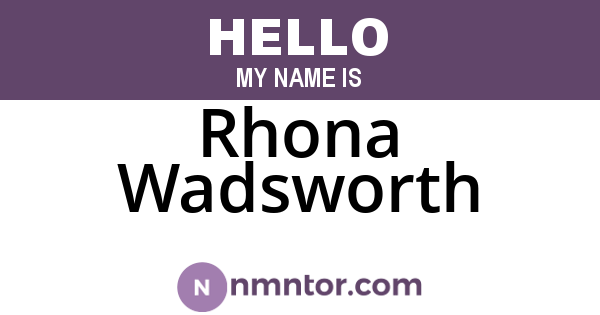 Rhona Wadsworth