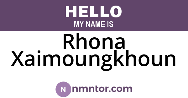 Rhona Xaimoungkhoun