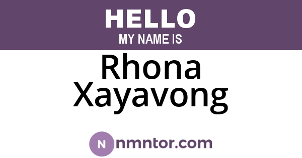 Rhona Xayavong