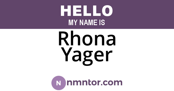 Rhona Yager