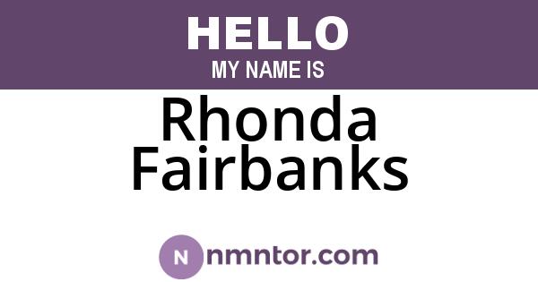 Rhonda Fairbanks