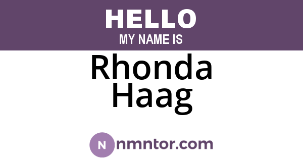 Rhonda Haag