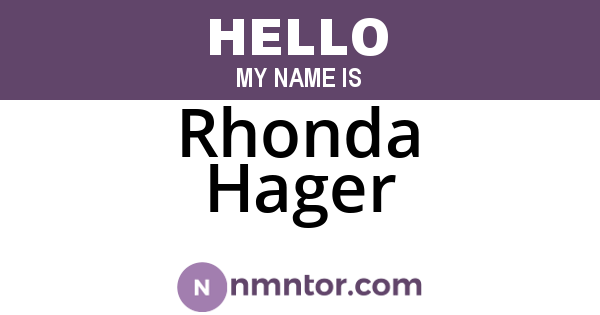 Rhonda Hager