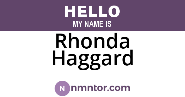 Rhonda Haggard