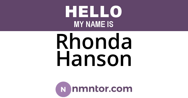 Rhonda Hanson