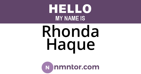 Rhonda Haque