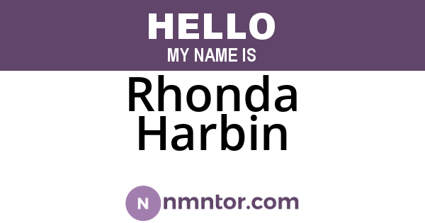 Rhonda Harbin