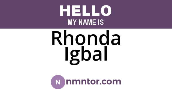 Rhonda Igbal
