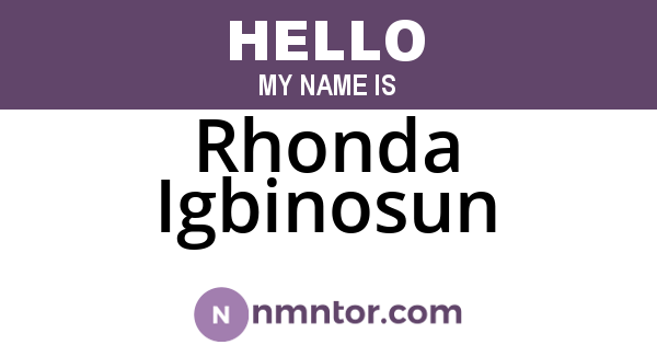 Rhonda Igbinosun