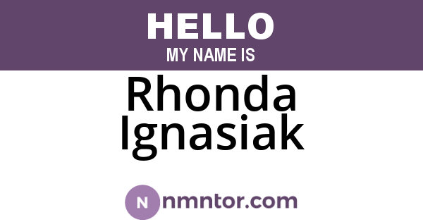 Rhonda Ignasiak