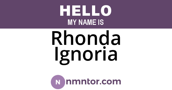 Rhonda Ignoria