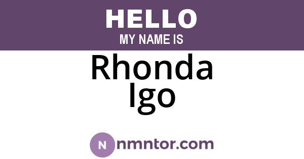 Rhonda Igo