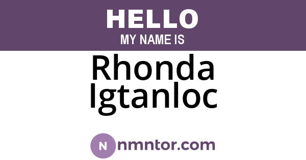 Rhonda Igtanloc