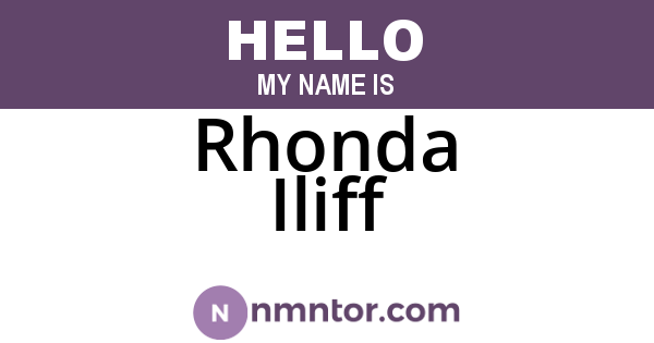 Rhonda Iliff