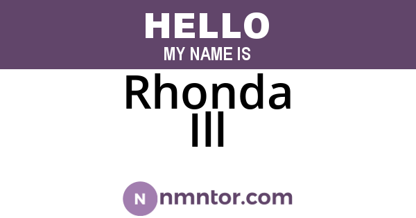 Rhonda Ill