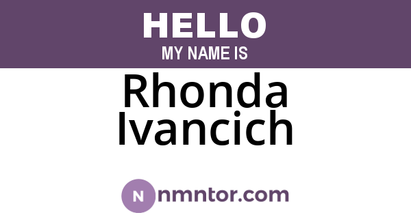 Rhonda Ivancich