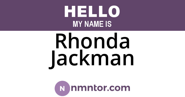 Rhonda Jackman