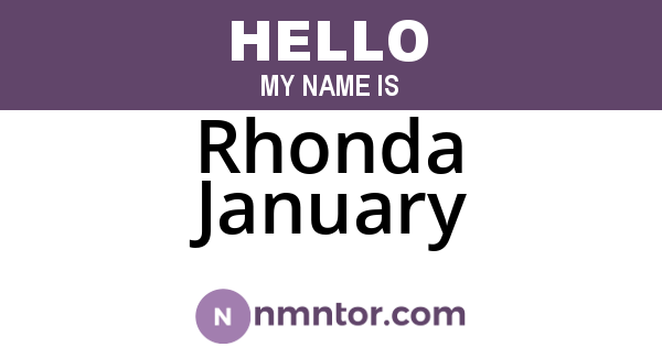 Rhonda January
