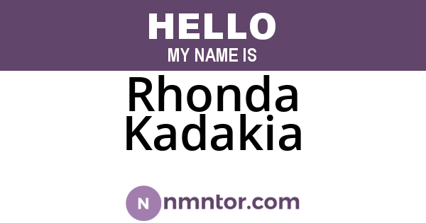 Rhonda Kadakia