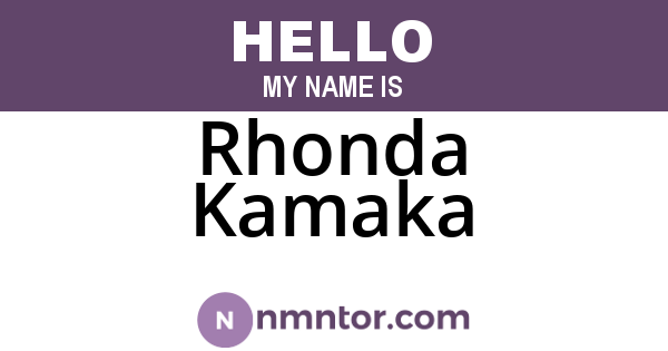 Rhonda Kamaka