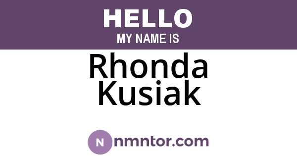 Rhonda Kusiak