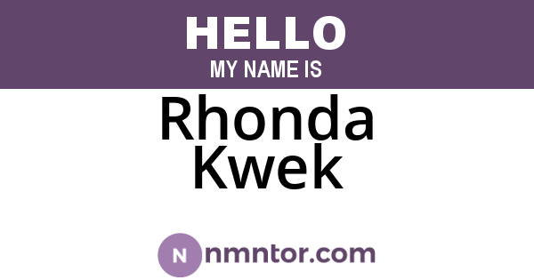 Rhonda Kwek