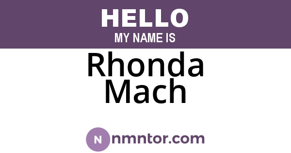 Rhonda Mach