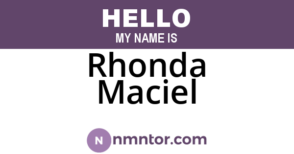 Rhonda Maciel