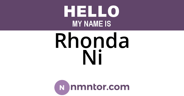 Rhonda Ni