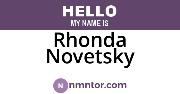 Rhonda Novetsky