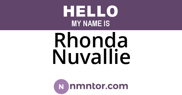 Rhonda Nuvallie
