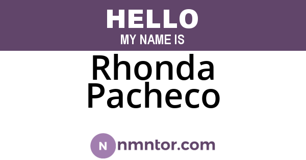 Rhonda Pacheco