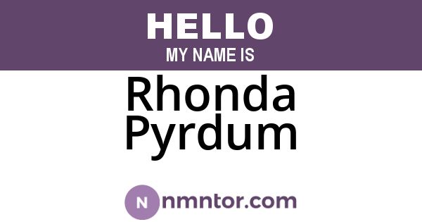 Rhonda Pyrdum